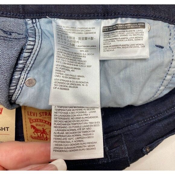 Levi's 505 Straight Jeans Women's 26 Short Dark Navy Blue Super-Stretch Mid-Rise - Picture 10 of 12